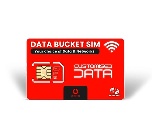 Scancom Erstellen Sie Ihre eigene SIM-Karte mit Daten - wählen Sie die Dateneimer-Kombination zwischen EE, Three, O2 und Vodafone (Vodafone, 25GB)