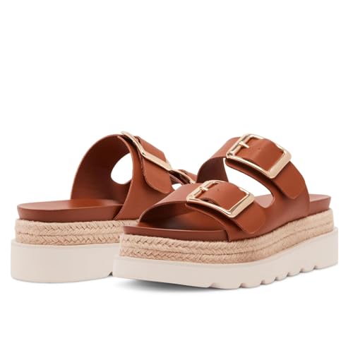 Image of Dsevht Raffia Platform Wedges Sandals for Women Espadrille Slide Sandal Adjustable Summer Woven Straw Crochet Cute Casual Beach Shoes