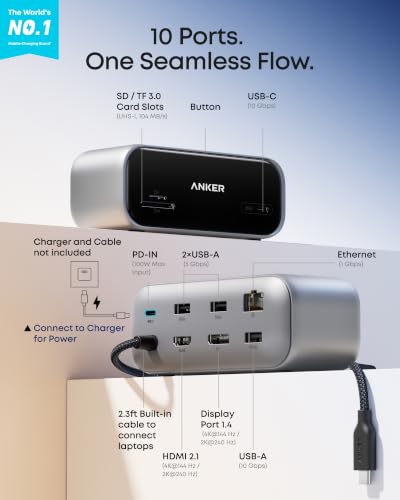 Anker USB C Hub, Smart Display Hub, Dual Monitor USB-C Hub,No Charger - image 3