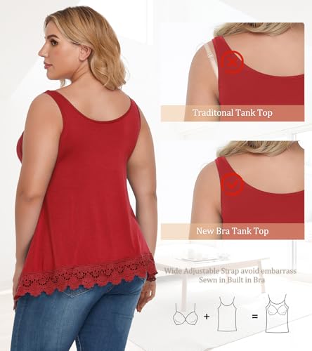 Image of Camisoles for Women with Built in Bra Adjustable Strap Tank Tops Cami Sleeveless Summer Tops for Workout Sleeping Traveling