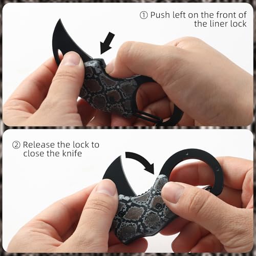 Image of Small Pocket Knife for Women Men,Cool Folding Knife Box Cutter,Folding Utility Knife with 1.38''Sharp Blade,Mini EDC Knives for Everyday Carry,Ideal Gifts for Men(Snakeskin Pattern)