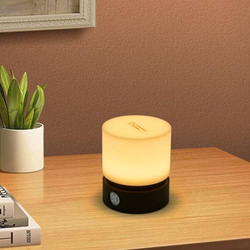 Lámpara de Mesa de Noche Cilíndrica con LED y Control Touch miniatura 6