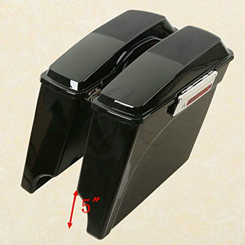 Alforjas rígidas estiradas de 5 pulgadas TCT-MOTORPARTS con tapas para parlantes de 6x9 pulgadas, compatibles con Harley Touring (1993-2013) y Softail (1984-2017) miniatura 5