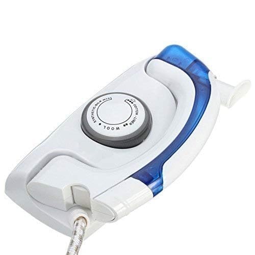 Image of Portable Travel Garment Steamer Iron for Clothes Mini Dry Steam Iron with Temperature Lightweight Compact for Home Office Travel Suitable for Cotton Polyester Silk Light Fabrics White & Blue