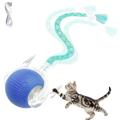 Pelota Interactiva para Gatos Smart Rolling Ball 360° Rotating Recargable,