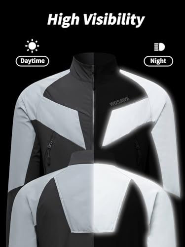 WOSAWE Men Reflective Jacket Night Glowing Bomber Jacket MTB Cycling Windbreaker Travel Sport Coat3