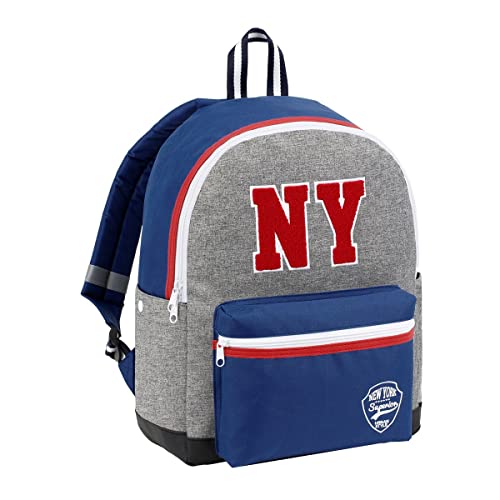 Sac à dos 1 compartiment Viquel NY Fashion bleu pour enfant et adulte