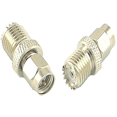 Nickel Plated SMA Male to Mini UHF Female Straight Connector RF Coax Adapter Qty of 2 Ships from USA