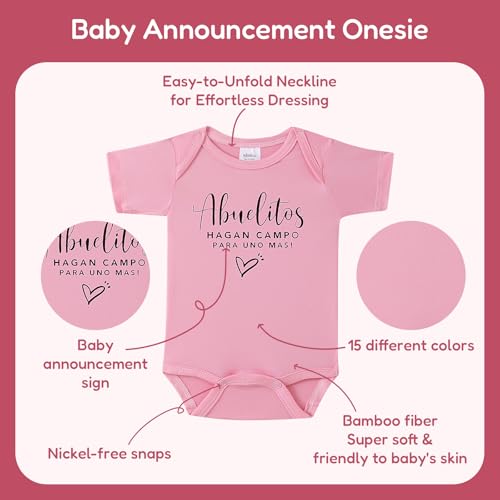 Baby Announcements Ideas,Abuelitos Hagan Campo Para Uno Mas Spanish Pregnancy Announcement Infant Bodysuit2