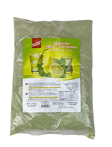 Lezzo, Türkischer Tee Pulver Minze Zitrone, 1000 g Instantgetränk Pulver im Beutel, löslicher Instanttee heiß oder kalt genießen Cover