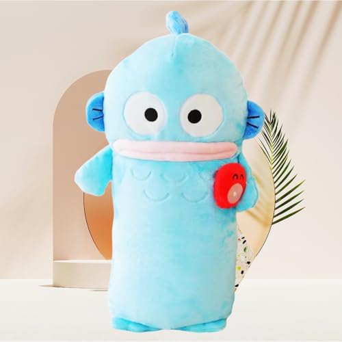 Dotspunt ハンギョドン 抱き枕 ぬいぐるみ 半魚 おもちゃふわふわ クッション 抱きまくら ぬいぐるみ枕 コスプレ小物 萌えグッズ 大きい 円柱抱き枕 人形 背当て まくら 誕生日 プレゼント(A)