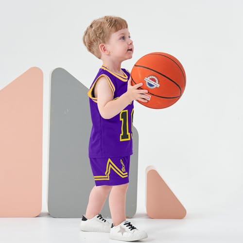 Image of Volunboy Kids Sports Shorts Sets Boys Jerseys Tracksuit 2 Piece Basketball Performance Tank Top and Mesh Shorts Set