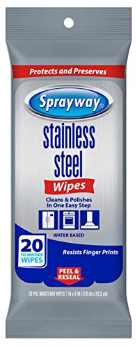 Sprayway Stainless Steel Wipes Water Based Pack of 20 (SW5012R)