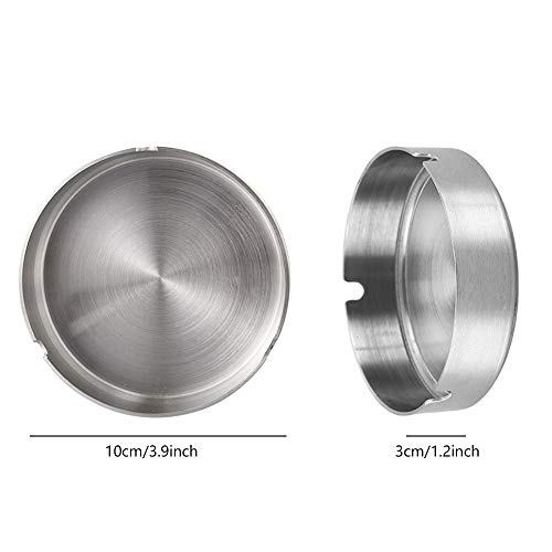 4 Stücke 10cm Edelstahl Aschenbecher Moderne Tischplatte Aschenbecher für Innenraum und Draußen