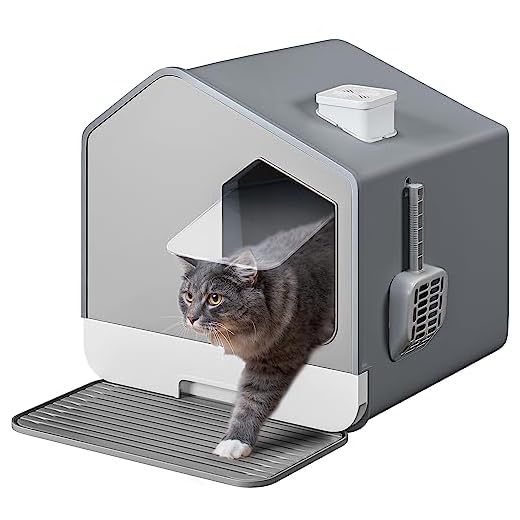 Arenero para gatos con cajón extraíble, Pala, Filtro y Alfombra