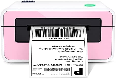 POLONO Shipping Label Printer, PL60 4x6 Thermal Printer, Shipping Label Printer for Small Business, Sticker Printer Compatible with Shopify, Ebay, UPS, Amazon, Etsy, Support Windows, Mac (Pink)