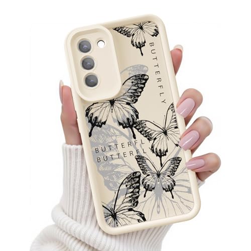 FUXICASE for Samsung Galaxy S21 5G Case, Creative Butterfly Pattern Design for Girl Women, Soft Silicone Shockproof Anti-Scratch Protection Phone Cover for Galaxy S21 (Ballet Black Butterfly) by FUXICASE - Used condition - US$7.42