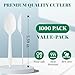 FOCUSLINE 1000 Pack Plastic Teaspoons White, Disposable Spoons Bulk, Heat Resistant Disposable Spoons for Take out Restaurants, Family Gatherings, Outdoor Activities