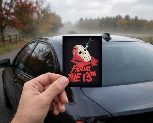 Image of Elektroplate Jason Voorhees Hockey Mask Premium Dynamic Car Decal Set of 2