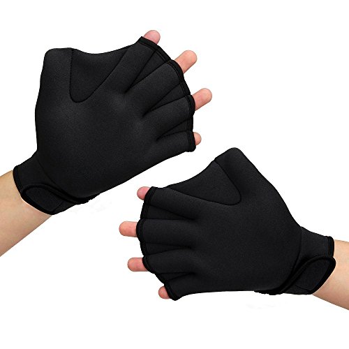 Geicyjiecy 2 packs Webbed Aquatic Swimming Gloves for Water Resistance Training