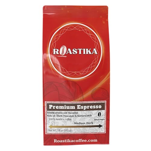 Roastika Café en Grano 18 Oz Tostado Medio Espresso Premium