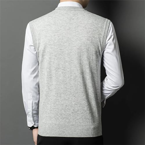 Mnjyihy Men's Sweaters Vests Fall Crew Neck Sleeveless Business Casual Knit Pullovers Sweater Vest2