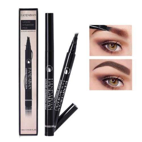 Eyebrow Pencil Pen Micro Fork Natural eyebrow shape Waterproof Lasting Smudgeproof Longwearing All Day For Her Women Girls (2 Pencils) (Color 1)