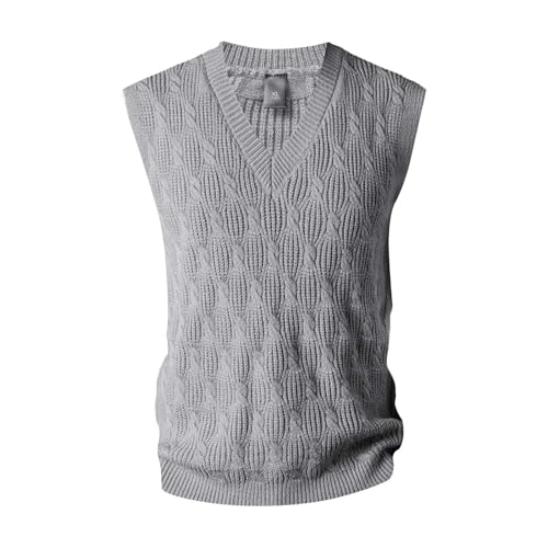 V Neck Basic Sweater Vest for Men Casual Sleeveless Knitted Pullover Sweater Relaxed Fit Casual Knitwear M-3XL3