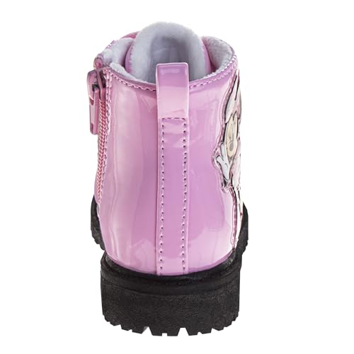 Disney Minnie Mouse Girls Dress Ankle Boots - Fashion Side Zipper Combat Shoes for Girls Size Toddler to Little Kids4
