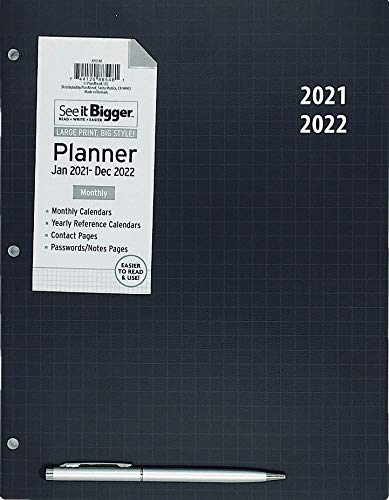 PlanAhead Home/Office 2-Year Monthly Planner, January 2021 - December 2022, 8.5 x 11 Inches and Stylus Inspirational Pen 