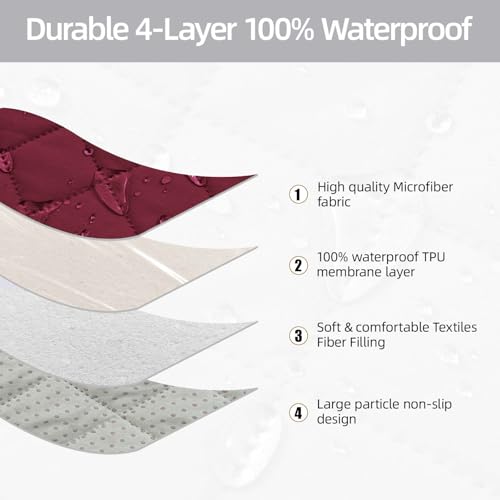 Fundas de sofá reclinable 3 plazas impermeables cubre sofá elástico relax rojo 5