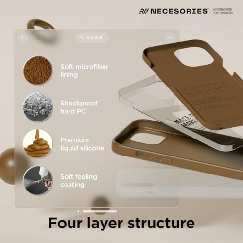 Image of Liquid Silicone Case Compatible for iPhone 15 Plus Brown | Slim Back Cover | Soft Touch Bumper | Shockproof Drop Protection | Microfiber Cloth Inside | Sleek Solid Design