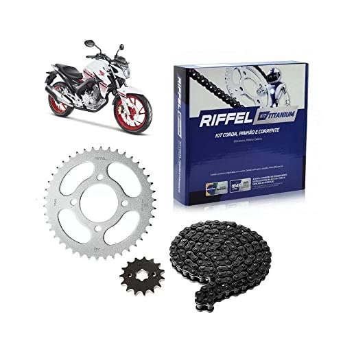 Kit Cb Twister 250 (16 , 18) 40Z X 13Z Com Corrente 520H X 110L , Titanium (1045) , Riffel
