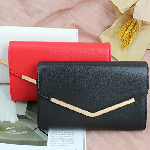 Image of Clutch Purse Evening Bag for Women,Envelope Handbag With Detachable Chain | With Detachable Chain