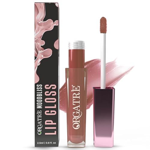 Image of Orgatre Moodbliss Lip Gloss | Instant Shine & Glossy Finish | Hydrating Lip Gloss for Girls & Women | Perfect for Everyday & Party Look | 2.5ml (Warm Shores, 2.5 ML)