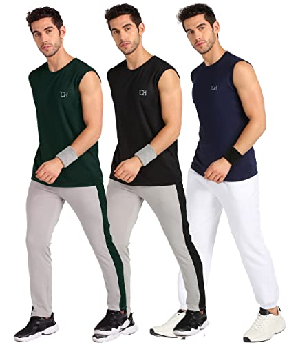 Image of TQH Sleeveless T Shirts for Men | Vest for Men | Tank Top Men's | Sando for Man | Man Sleeveless Gym Vest Round Neck Solid Casual T-Shirt for Workout Running Sports Beach