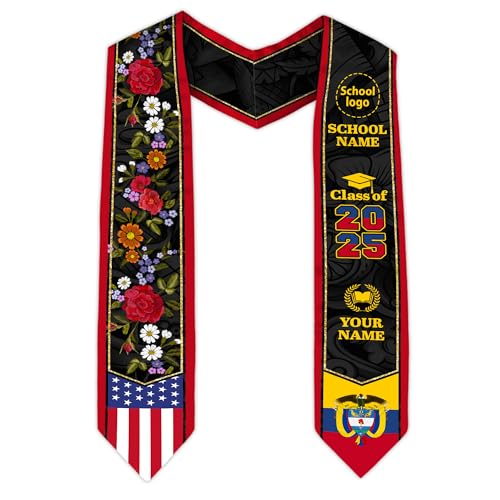 MonkeyVan Colombians Graduation Sash, Custom Colombians American Flag Graduation Sash 2025, Colombia Graduation Stole Style 20