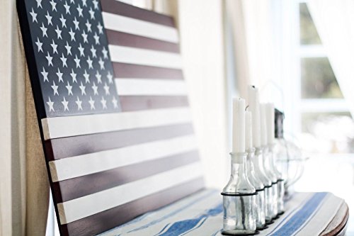 36" X 19" Large Hand-Crafted 100% Made In U.s.a. Wood American Flag/Patriotic Wall Art Americana, Vintage Colors #TOP1