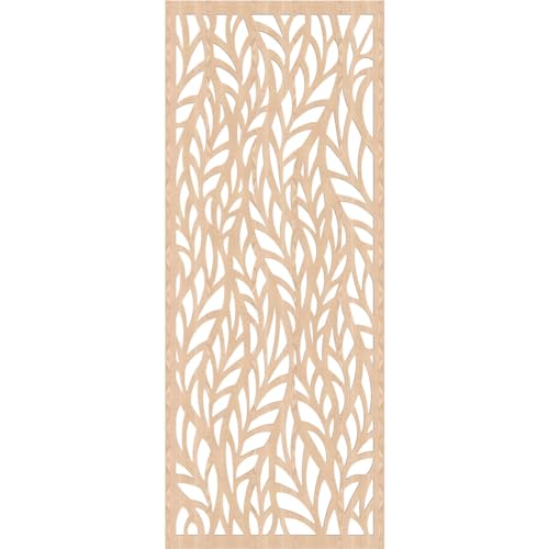 Image of Ortonville Decorative Pierced Fretwork Wood Wall Panels, 27 3 /8 inchW x 69 3 /8 inchH x 1 /4 inchT, Red Oak