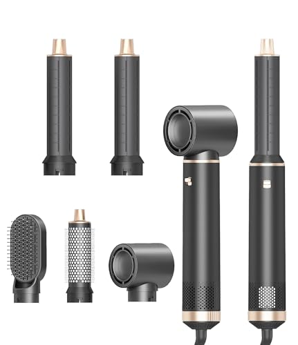 Dryhsip Spazzola Asciugacapelli, 5 in 1 Spazzola Asciugacapelli Multifunzione, Phon con 3 Temperatures, Styling Liscio, Onde, Ricci, Volumizzante, Hair Styler Viaggi set Regalo donna e uomo