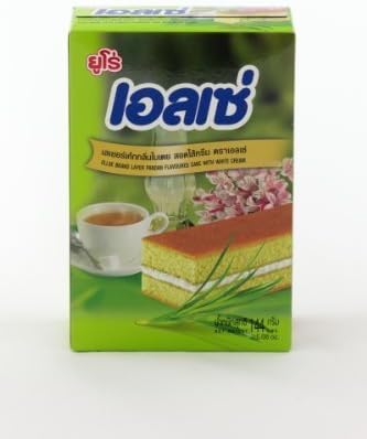 Euro Ellse Layer Pandan Flavoured Cake with White Cream - 5.08 Oz Thailand By Thai Dd