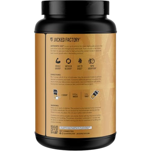 Image of Jacked Factory Authentic ISO Whey Protein Isolate Powder - Low Carb, Non-GMO Muscle Building Protein w /No Fillers, Post Workout Recovery - 25 Servings, Vanilla Oatmeal Cookie