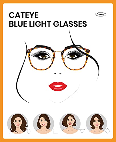 Image of Cyxus Blue Light Glasses for Women Men Stylish Computer Glasses Reduce Eye Strain UV Protection for Screen