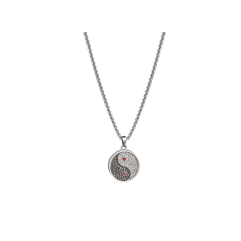 Yin Yang Necklace for Women Men Tai Chi Bagua Feng Shui Necklace Stainless Steel Gothic Punk Necklace Protection Jewelry Gift
