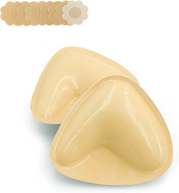 Sticky Bra for Saree, Double Sided Invisible Adhesive Push-Up Pads, Reusable & Sweatproof for Bikini, Lehenga & Strapless Dresses