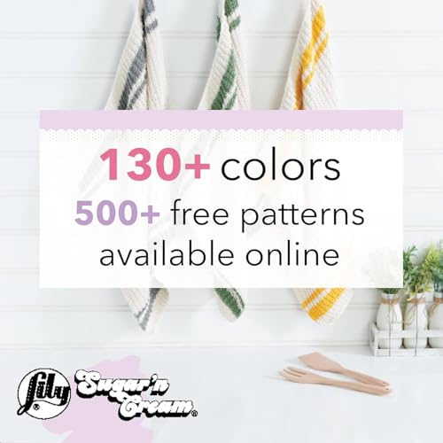 Lily Sugar 'N Cream Super Size Solid Yarn, 4oz, Gauge 4 Medium, 100% Cotton - Hot Orange - Machine Wash & Dry