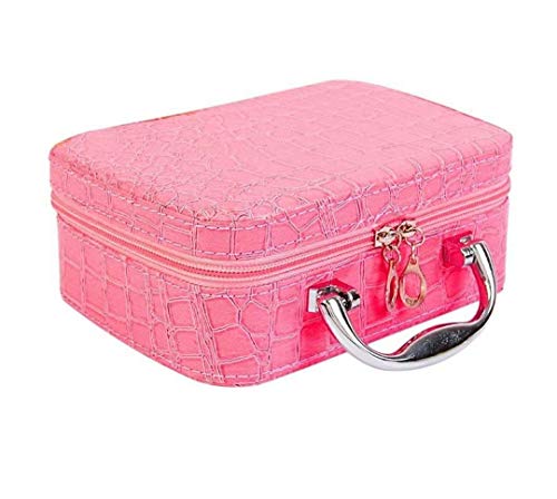 NIRANT Travel Cosmetic Make-Up Bag With Adjustable Dividers for Cosmetics Makeup Brushes, Jewelry Cases Necklace Storage Box (Multi Color)