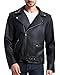 WULFUL Men's Leather Jackets, Faux Bomber Jacket for Men Motorcycle Lapel Asymmetric Zip-Up Slim Fit Biker Coat