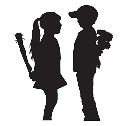 decorsfuk.co Banksy Boy und Girl | Art Wand Graffiti Vinyl Aufkleber | Urban Art Fenster, Auto, Laptop Aufkleber - Small - 13x11cm