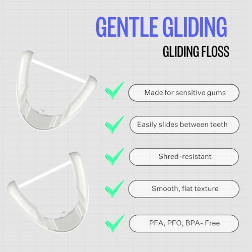 Image of FLAUS Electric Flosser Refills (Oprah's List, Shark Tank) 90ct Gentle Gliding Dental Clear Floss Heads - Refillable Floss Picks,Gentle Gum Care, Dentist Recommended Tooth Flossers